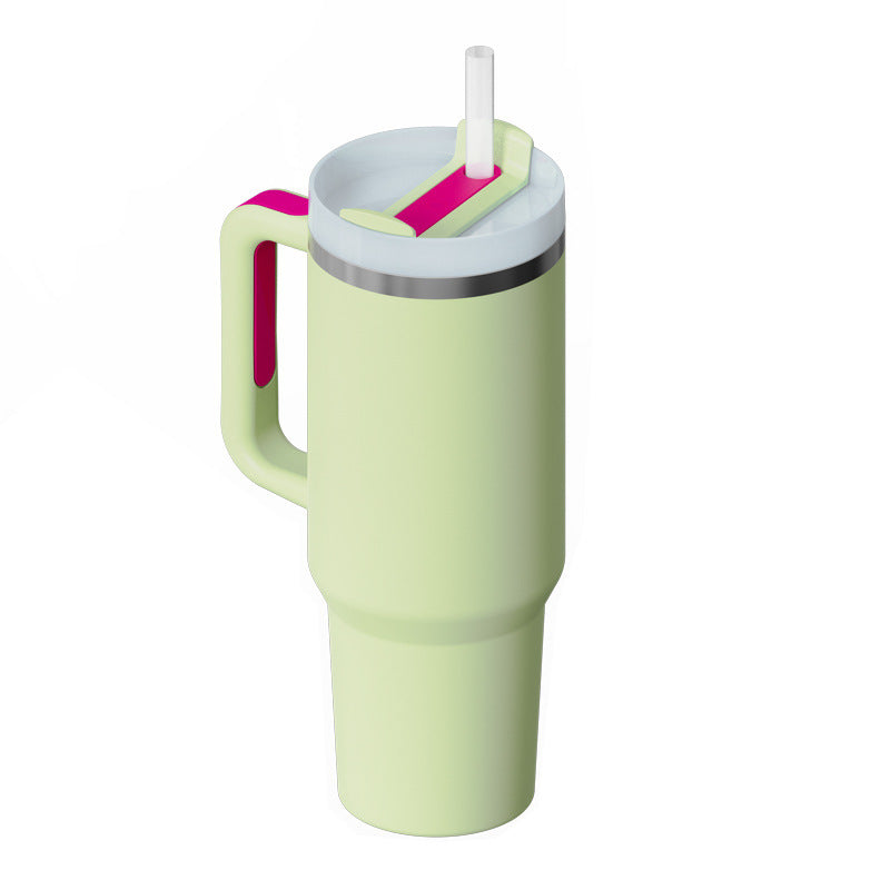 40oz Insulated Tumbler with Handle & Straw