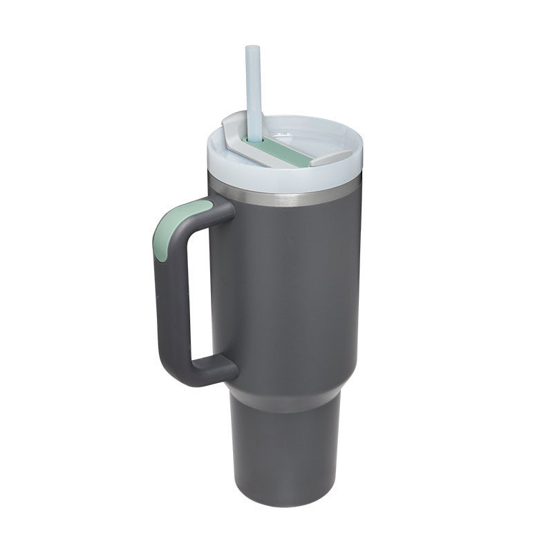 40oz Insulated Tumbler with Handle & Straw