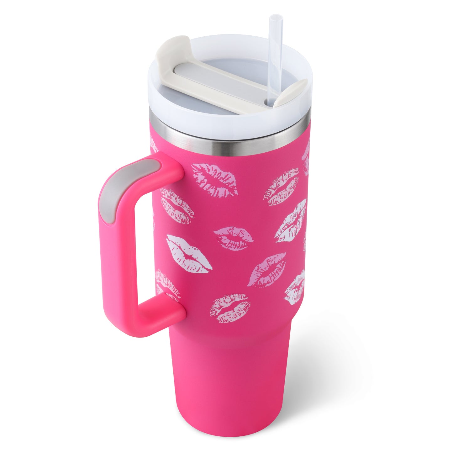 40oz Insulated Tumbler with Handle & Straw
