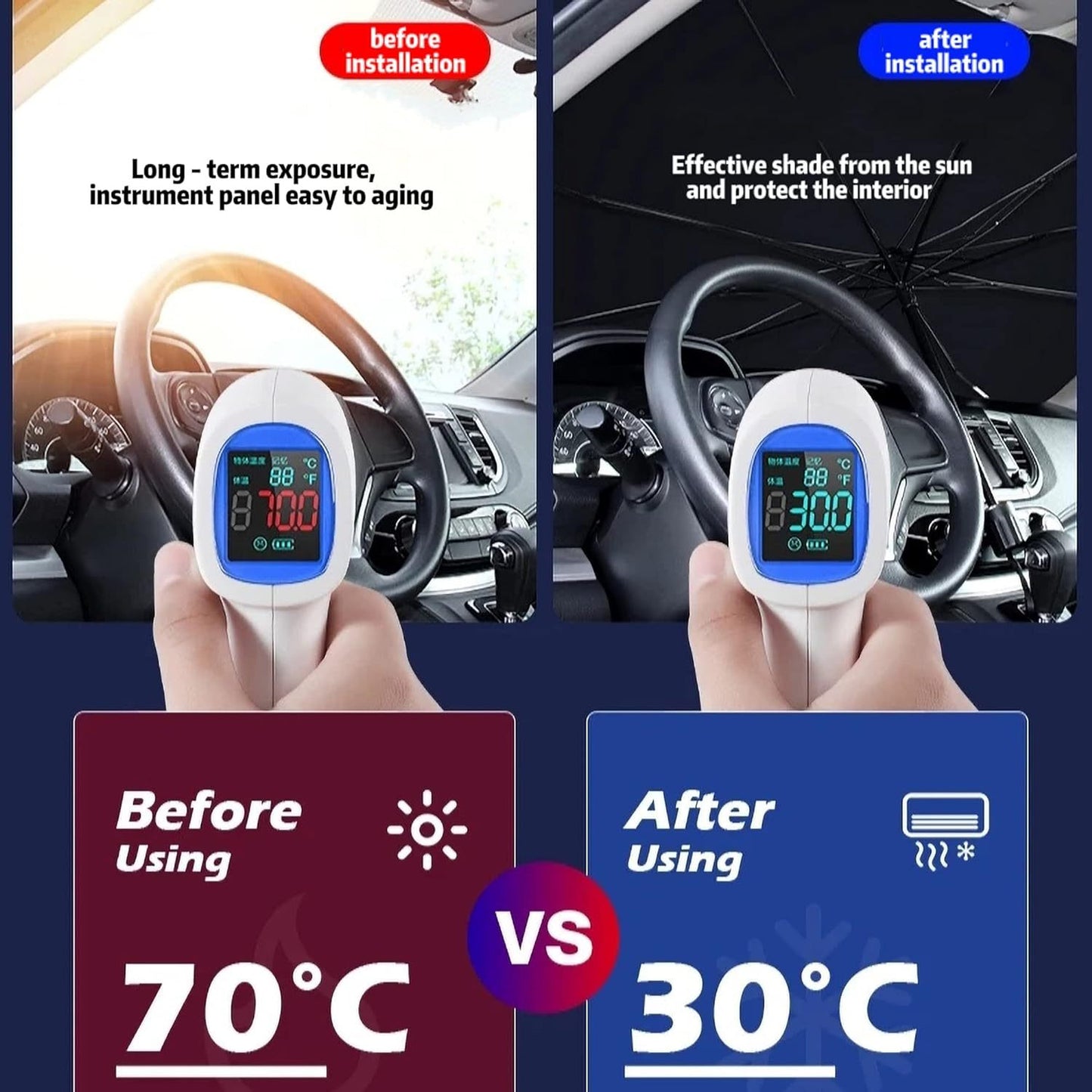 Auto UV Sun Visor – Foldable & Reflective
