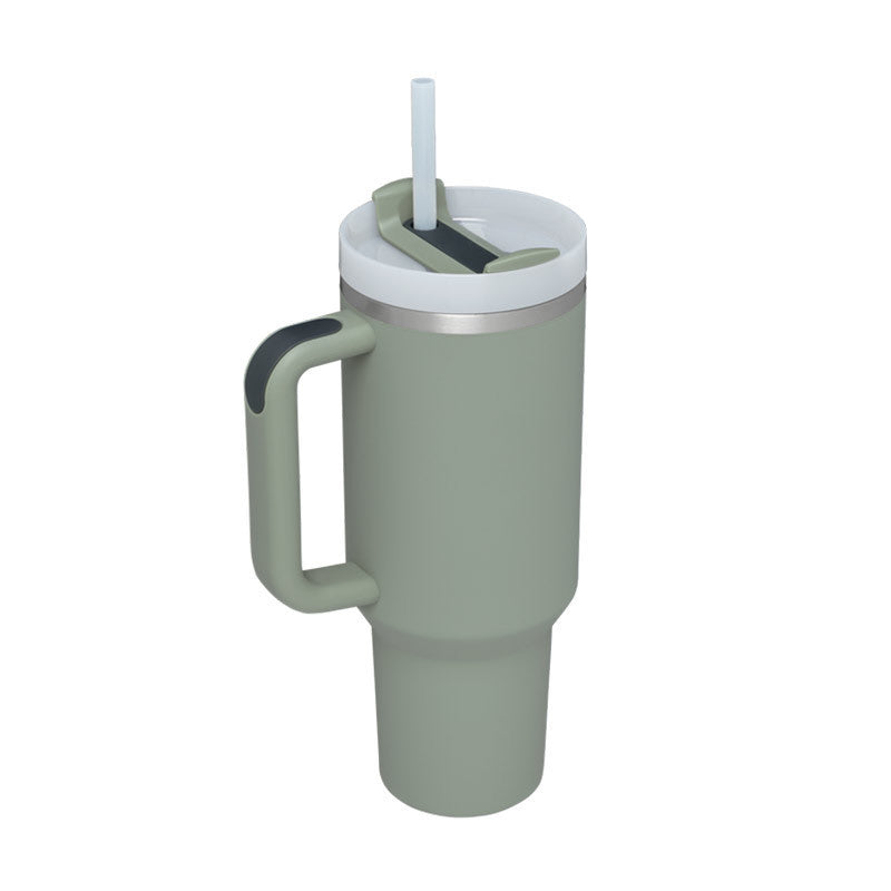 40oz Insulated Tumbler with Handle & Straw