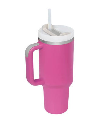 40oz Insulated Tumbler with Handle & Straw