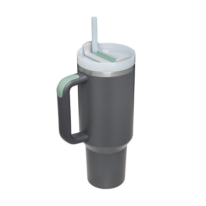 40oz Insulated Tumbler with Handle & Straw